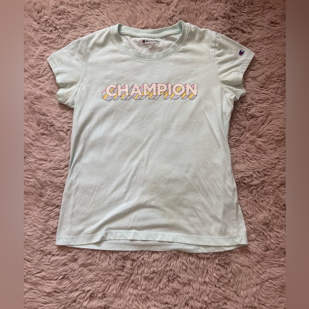 Champion Light Blue Short Sleeve Tee Athletic Style